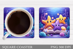 Starfish Coaster Sublimation. Sea Coaster Design Product Image 1