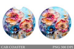 Flowers Car Coaster Design. Flowers Car Coaster Sublimation Product Image 1