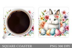 Easter Bunny Coaster Design. Easter Coaster Sublimation Product Image 1