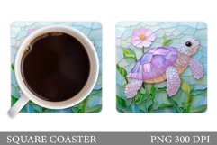 Sea Turtle Coaster Design. Turtle Coaster Sublimation Product Image 1
