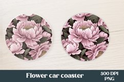 Peony car coaster sublimation | Flower coaster PNG