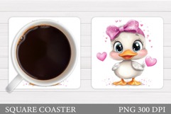 Cute Duck Coaster Sublimation. Duck Sublimation Product Image 1