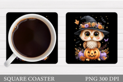 Halloween Owl Coaster Design. Halloween Coaster Sublimation Product Image 1