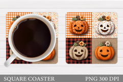 Halloween Pumpkin Coaster. Halloween Coaster Sublimation Product Image 1