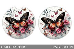 Butterfly Car Coaster Design. Butterfly Sublimation Product Image 1