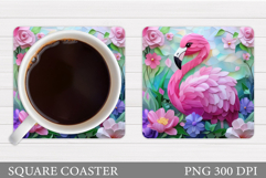 Flamingo Coaster Design. Flamingo Sublimation Product Image 1