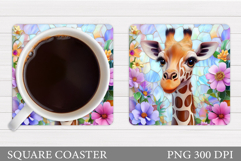 Cute Giraffe Coaster Design. Cute Giraffe Sublimation Product Image 1