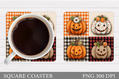 Halloween Pumpkin Coaster. Halloween Coaster Sublimation Product Image 1