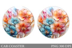 Flowers Car Coaster Design. Flowers Car Coaster Sublimation Product Image 1
