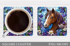 Cute Horse Coaster Design. Cute Horse Sublimation Product Image 1