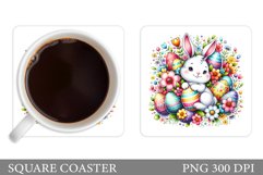 Easter Bunny Coaster. Bunny Easter Coaster Design Product Image 1