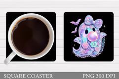 Halloween Ghost Magnet Design. Cute Ghost Sublimation Product Image 1