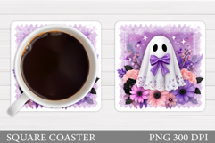 Ghost Coaster Design. Halloween Coaster Sublimation Product Image 1
