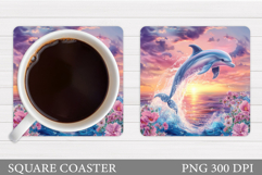 Dolphin Coaster Sublimation. Dolphin Coaster Design Product Image 1