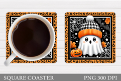 Ghost Coaster Sublimation. Halloween Coaster Design Product Image 1