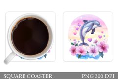 Dolphin Coaster Design. Dolphin Sublimation Product Image 1