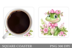 Cute Crocodile Coaster Design. Cute Crocodile Sublimation Product Image 1