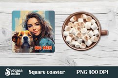 Dog mom square coaster sublimation | Dog coaster PNG