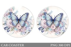 Butterfly Car Coaster Design. Roses Car Coaster Sublimation Product Image 1