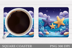 Starfish Coaster Sublimation. Starfish Coaster Design Product Image 1