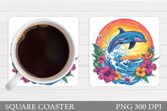 Dolphin Coaster Design. Dolphin Sublimation Product Image 1