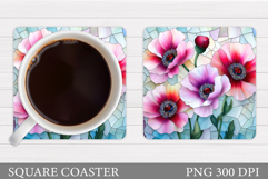 Poppies Coaster Sublimation. Summer Coaster Design Product Image 1