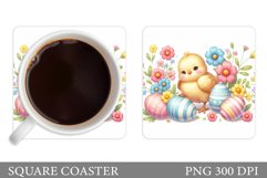 Easter Chick Coaster Design. Easter Coaster Sublimation Product Image 1