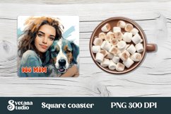 Dog mom square coaster PNG | Dog coaster PNG