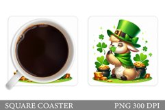 St Patrick Lama Coaster. St Patrick Coaster Sublimation Product Image 1