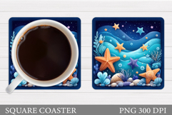 Starfish Coaster Sublimation. Starfish Sublimation Product Image 1