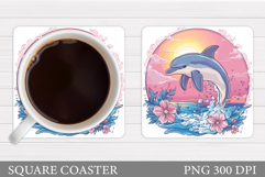 Dolphin Coaster Sublimation. Sea Coaster Design Product Image 1