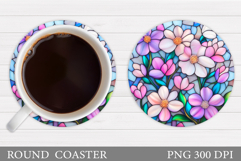 Flowers Coaster Design. Flowers Sublimation Product Image 1