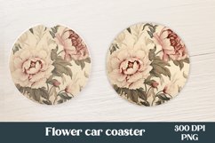 Peonies car coaster sublimation design | Flower coaster