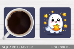 Halloween Ghost Coaster. Halloween Coaster Design Product Image 1