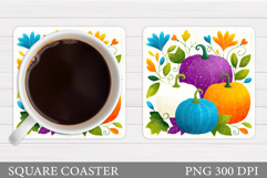 Pumpkin Coaster Design. Pumpkin Sublimation Product Image 1