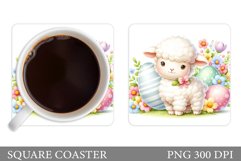 Easter Lamb Coaster Design. Cute Lamb Easter Coaster Product Image 1