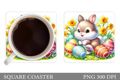 Easter Bunny Coaster Design. Easter Coaster Sublimation Product Image 1