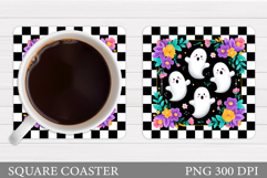 Cute Ghost Magnet Design. Halloween Magnet Sublimation Product Image 1