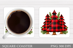 Christmas Tree Coaster Sublimation. Christmas Coaster Design Product Image 1