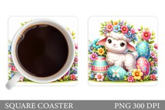 Easter Lamb Coaster Design. Easter Coaster Sublimation Product Image 1
