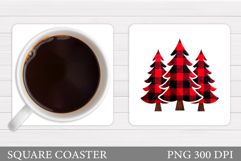 Christmas Tree Coaster Sublimation. Christmas Coaster Design Product Image 1