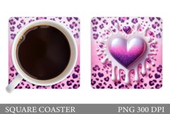 Heart Coaster Design. Valentine Coaster Sublimation Product Image 1