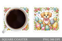 Easter Dog Coaster Design. Easter Coaster Sublimation Product Image 1