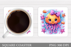 Jellyfish Coaster Sublimation. Jellyfish Sublimation Product Image 1