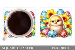 Easter Chick Coaster Design. Easter Chick Sublimation Product Image 1