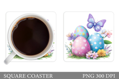 Easter Eggs Coaster Sublimation. Easter Coaster Design Product Image 1