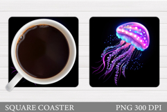 Jellyfish Coaster Sublimation. Jellyfish Sublimation Product Image 1