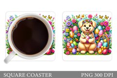 Easter Dog Coaster Design. Easter Coaster Sublimation Product Image 1