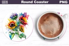 Sunflowers Coaster | Car Coaster Sublimation Product Image 1