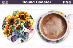 Sunflowers Coaster | Car Coaster Sublimation Product Image 1